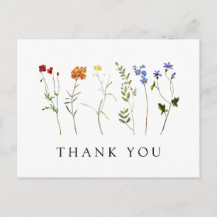Carte Postale Fleur sauvage LGBT Gay pride Floral Mariage Merci