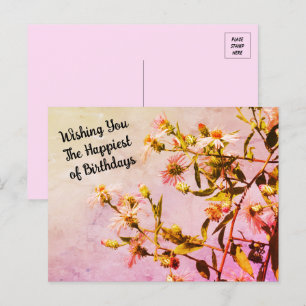 Carte postale Fleur sauvage rose