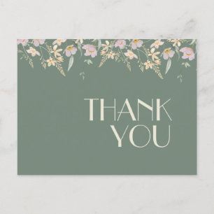 Carte Postale Fleur sauvage Sage Deco Mariage Merci