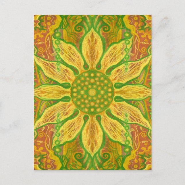 Carte Postale Fleur Soleil Floral Bohème Helianthus Tournesol (Devant)