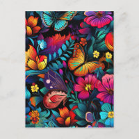 Fleur vive et Motif papillon