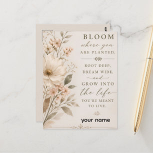 Carte Postale Fleurissez là où vous êtes planté – Fleur minimali