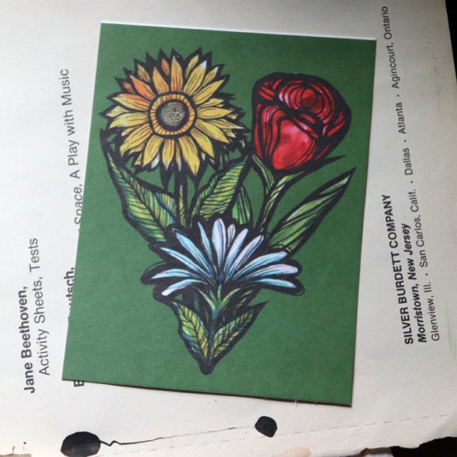 Carte Postale Fleuriste Rose de jardin de fleurs tournesol et tu (Créateur téléchargé)