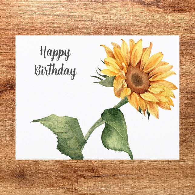 Carte Postale Fleuron jaune floral Joyeux anniversaire (Créateur téléchargé)