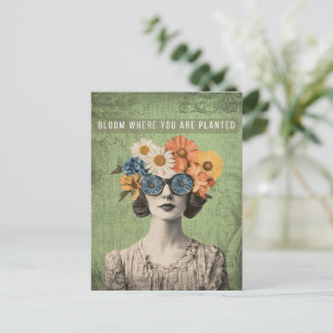 Carte Postale Fleuron où planté Surreal Flower Woman