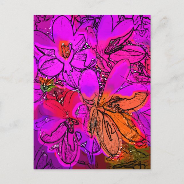 CARTE POSTALE FLEURS (Devant)