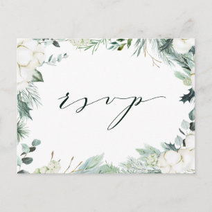 Carte Postale Fleurs à feuillage persistant et coton Mariage élé