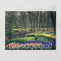Fleurs à Keukenhof, bois et canal