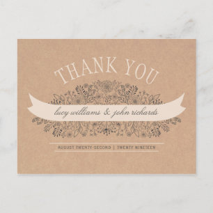 Carte Postale Fleurs à main Merci floral rustique