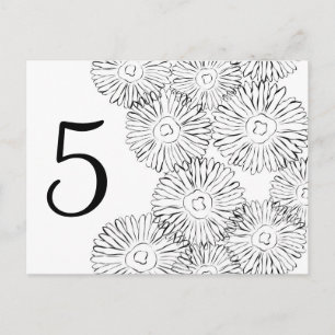 Carte Postale Fleurs abstraites de printemps noir et blanc