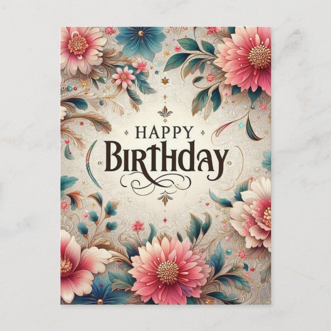 Carte postale Fleurs Anniversaires (Devant)