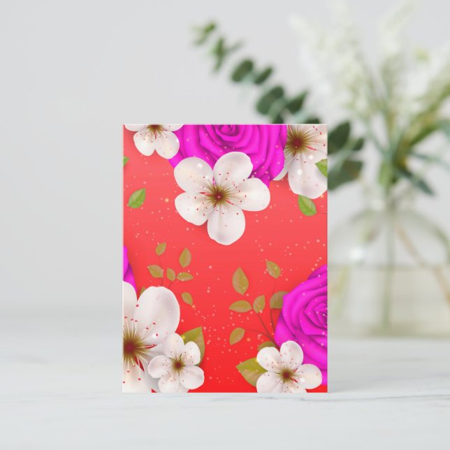 Carte Postale Fleurs aquarelles 14 (Debout devant)