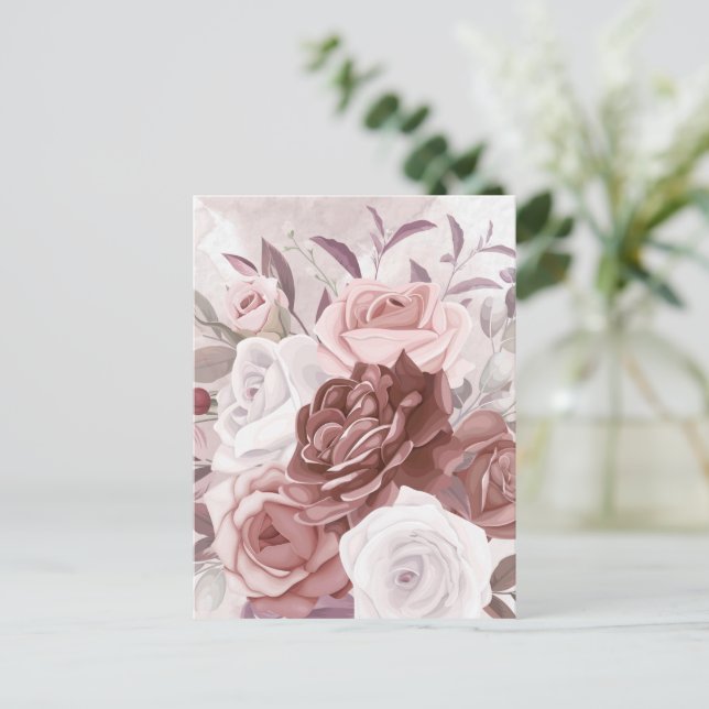 Carte Postale Fleurs aquarelles 9 (Debout devant)