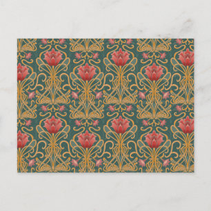 Carte Postale Fleurs Art Nouveau