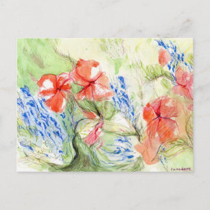 Carte Postale Fleurs Balsam et Lobelia