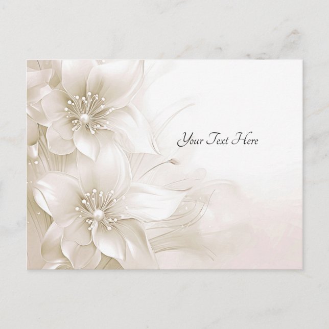 Carte postale Fleurs blanches ivoire (Devant)