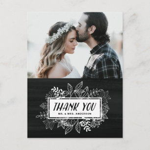 Carte Postale Fleurs blanches rustiques et chic sur Merci de tab