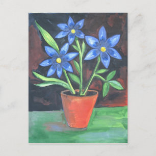 Carte postale Fleurs bleues