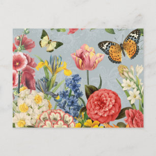 Carte Postale fleurs botaniques vintages modernes