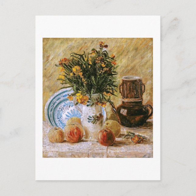Carte Postale Fleurs Café et Fruit Van Gogh Art (Devant)