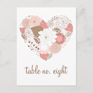 Carte Postale Fleurs cardiaques roses et Brown Numéro de tableau