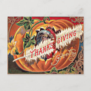 Carte Postale Fleurs Citrouilles en plumes de Turquie