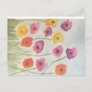 Carte Postale Fleurs colorées stationnaires