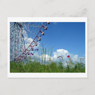 Carte Postale Fleurs Cosmos & Ferris Roue : Japon
