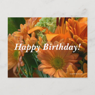 Carte Postale Fleurs d'anniversaire