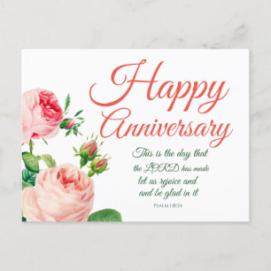 Carte Postale Fleurs d'anniversaire Psaume 118:24  
