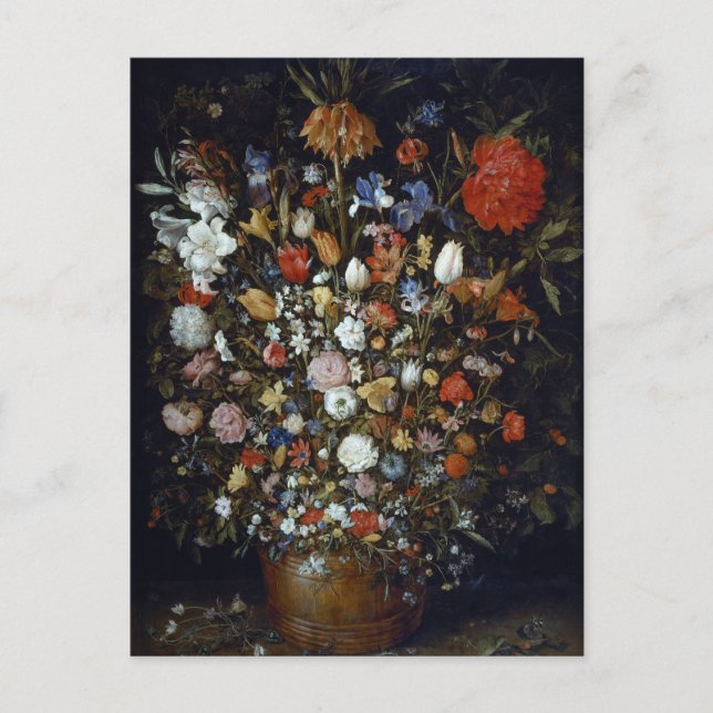 Carte Postale Fleurs dans un bateau en bois Jan Brueghel l'aîné (Devant)