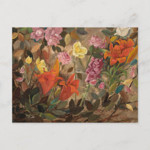 Carte Postale Fleurs dans un jardin   Tadeusz Makowski