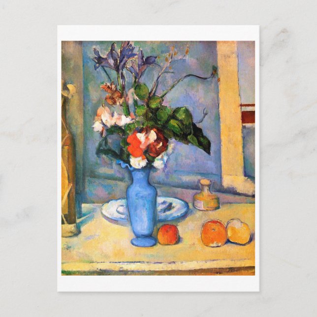 Carte Postale Fleurs dans un vase bleu, Paul Cézanne (Devant)