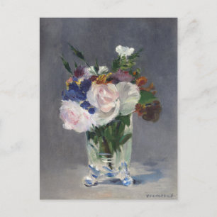 Carte Postale Fleurs dans un vase de cristal   Édouard Manet
