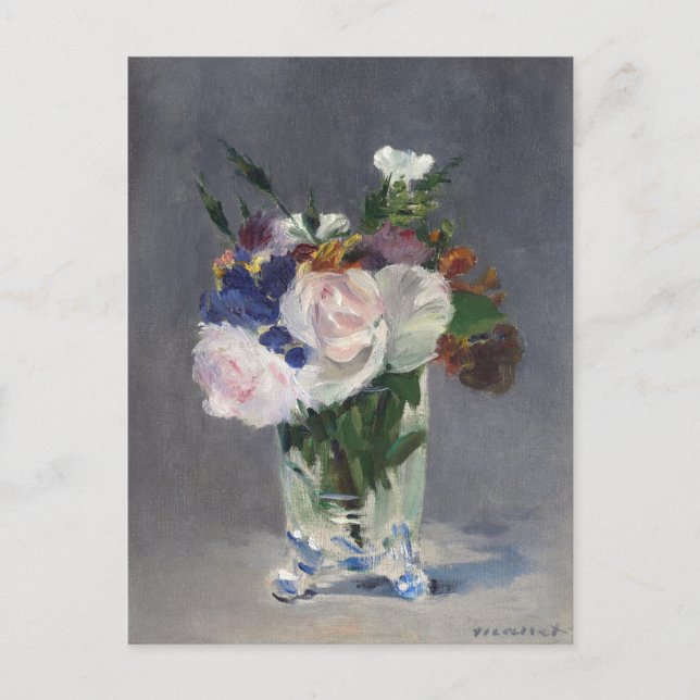 Carte Postale Fleurs dans un vase de cristal | Édouard Manet (Devant)