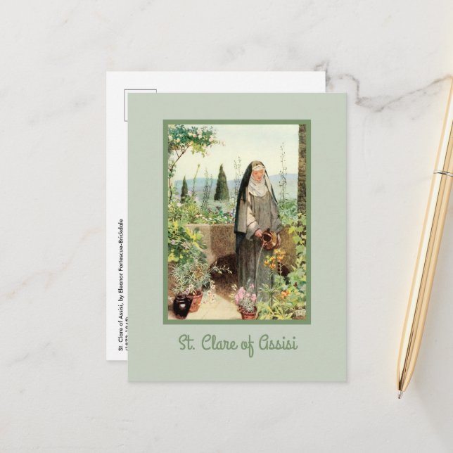Carte Postale Fleurs d'arrosage St Clare d'Assisi (M 065) (Devant/Arrière en situation)