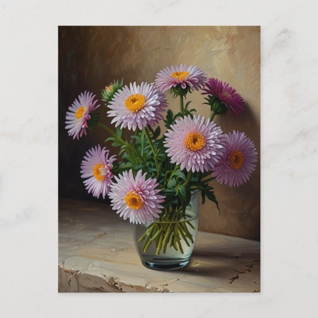 Carte Postale Fleurs d'Aster (Devant)