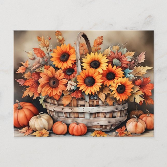 Carte Postale Fleurs d'automne, couleurs d'automne, (Devant)