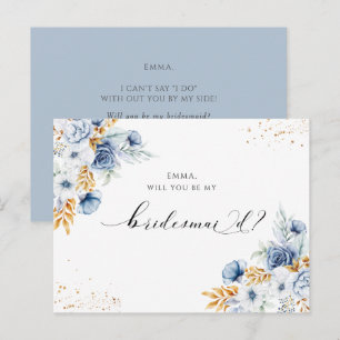 Carte Postale Fleurs de Bleu Poussiéreux  Serez-Vous Ma Demoisel