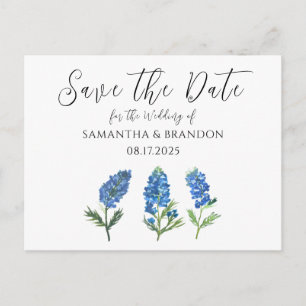 Carte Postale Fleurs de bleuets aquarelle Bleu Floral Rustique