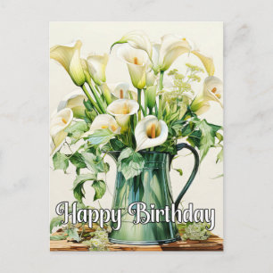 Carte Postale Fleurs de calla fraîchement cueillies