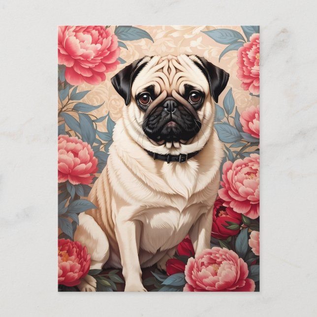 Carte Postale Fleurs De carlin Et De Peony William Morris Inspir (Devant)