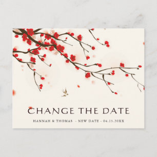 Carte Postale Fleurs de cerises Mariage floral Modifier la date