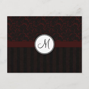 Carte Postale Fleurs de cerisier noir et frites avec Monogramme