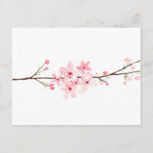 Carte Postale Fleurs de cerisier sakura rose japonais