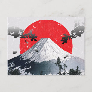 Carte Postale Fleurs de cerisiers Mont Fuji Japon