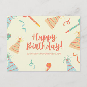 Carte Postale Fleurs de fête et Casquette mou