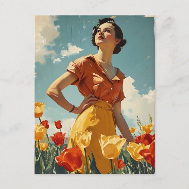 Carte Postale Fleurs de grâce : Beauté de tulipe Vintage (Devant)