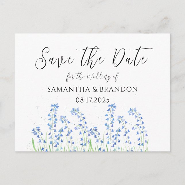 Carte Postale Fleurs de jacinthes Fleurs Bleu Floral Mariage de  (Devant)