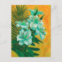 Fleurs de lys Feuille de palmier, Peinture d'art f
